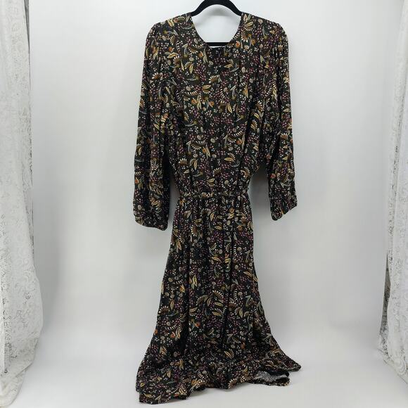 Lane Bryant Plus Size 28 Floral Paisley Midi Dress Zip Back - Picture 2 of 16